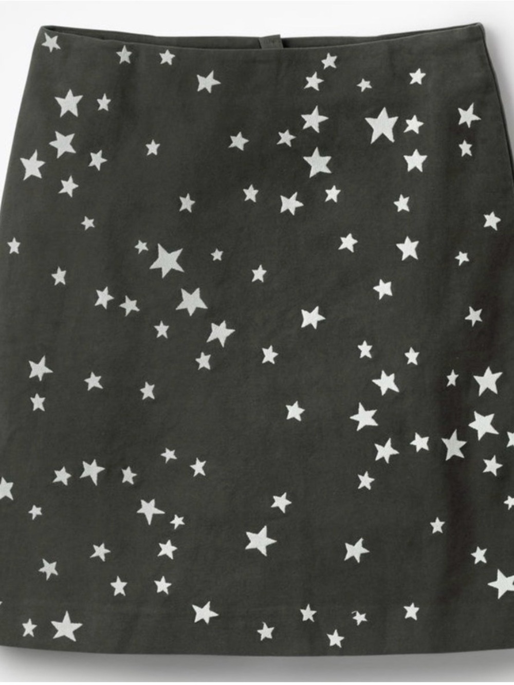 Boden Green Skirt with White Star Print